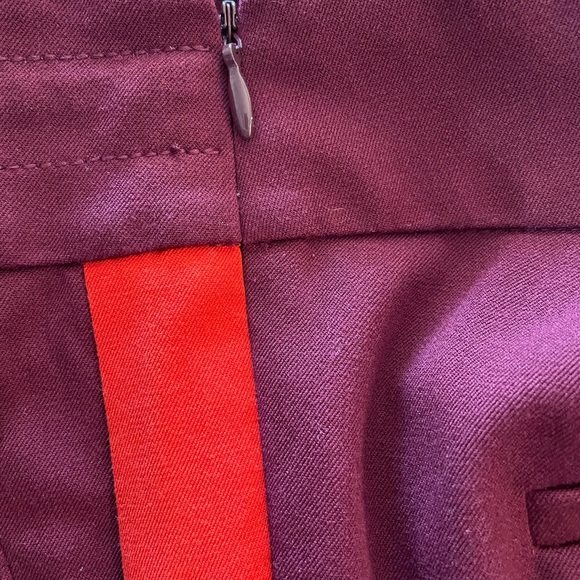 ANTHROPOLOGIE Burgundy w/Red Side Stripe Essential Slim Pants Women Size 6 - Picture 5 of 9